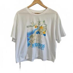 House Of Cotton Ladies Mykonos Greece Graphic T-Shirt 100% Cotton Short